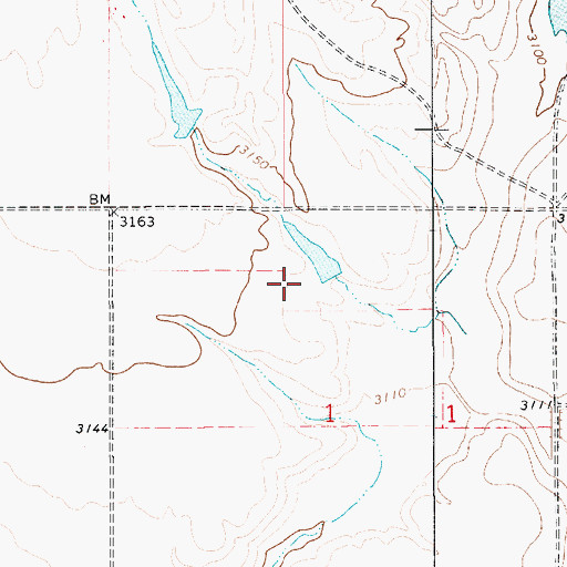 Topographic Map of Sweet Adeline Dam, MT