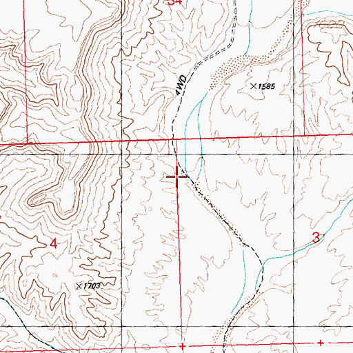 Topographic Map of Middle Mohave Wash, AZ