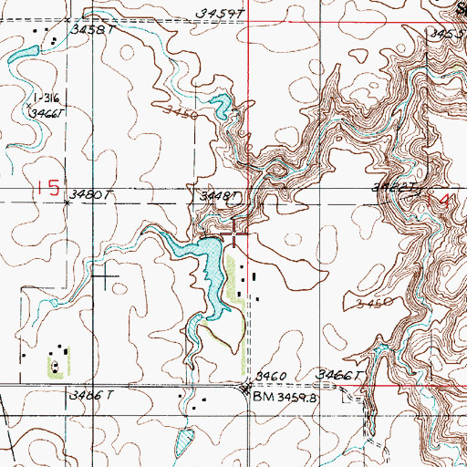 Topographic Map of Sheep Buyer Dam, MT