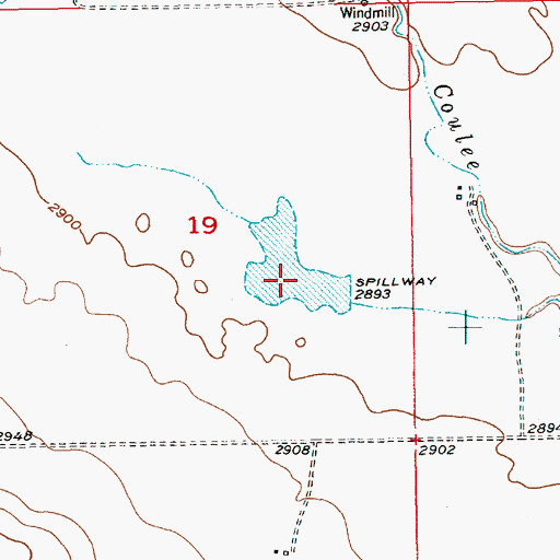 Topographic Map of Tortilla Dam, MT
