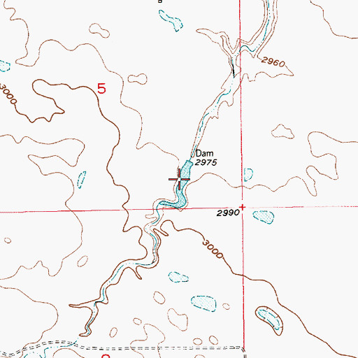 Topographic Map of Eagle Eyes Dam, MT