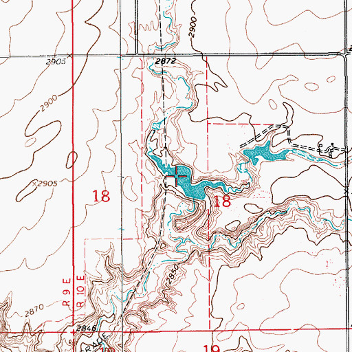 Topographic Map of Moncarpic Dam, MT