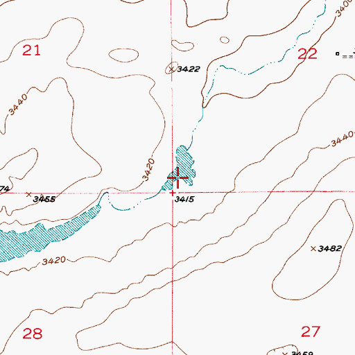Topographic Map of Chinamans Dinner Dam, MT
