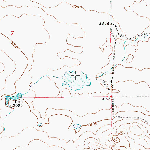 Topographic Map of Circut Breaker Dam, MT