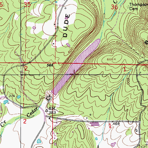 Topographic Map of West Fork Point Remove Creek Site 11 Reservoir, AR