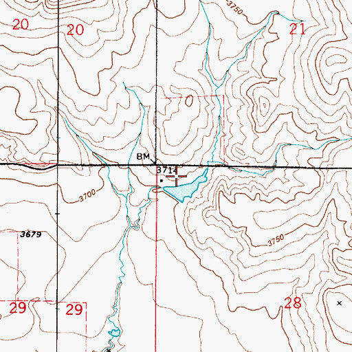 Topographic Map of Toy Box Dam, MT