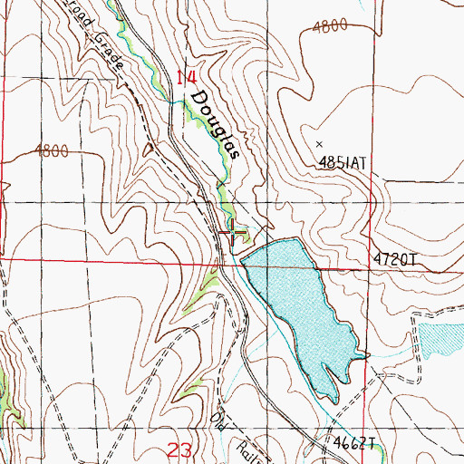 Topographic Map of Wolling Wighter Dam, MT