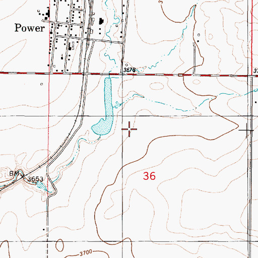Topographic Map of Neptune Dam, MT