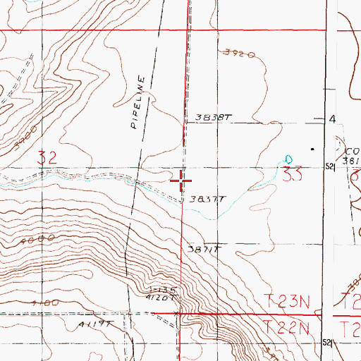 Topographic Map of Costly Coulee Reservoir Dam, MT