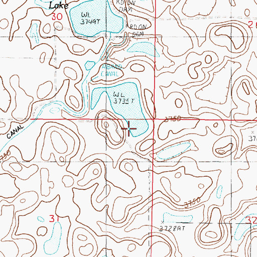 Topographic Map of Brady Lakes Number 4 Dam, MT