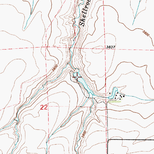 Topographic Map of Sand Dollars Dam, MT
