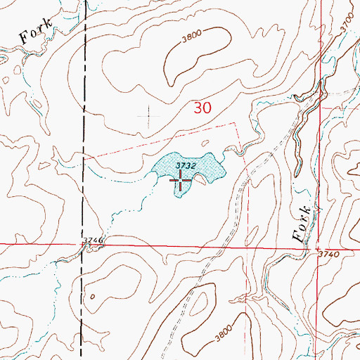 Topographic Map of Blooming Creek Dam, MT