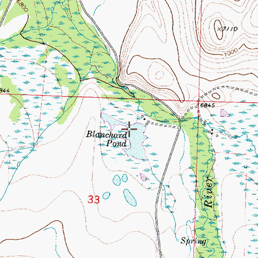 Topographic Map of Blanchard Pond Dam, MT