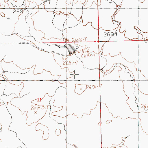 Topographic Map of Brave Warrior Dam, MT