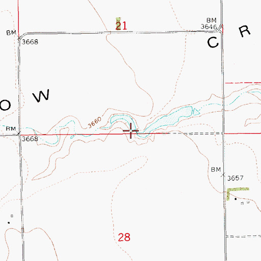 Topographic Map of Cafe Mocha Dam, MT