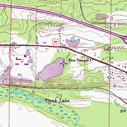 Topographic Map of Arkansas Noname 24 Dam, AR