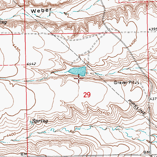 Topographic Map of Bye-Bye Dam, MT