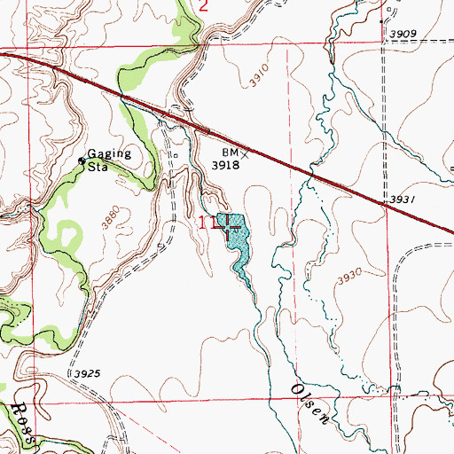 Topographic Map of Aries Dam, MT