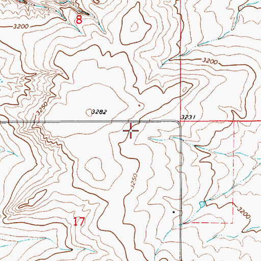 Topographic Map of Batters Box Dam, MT