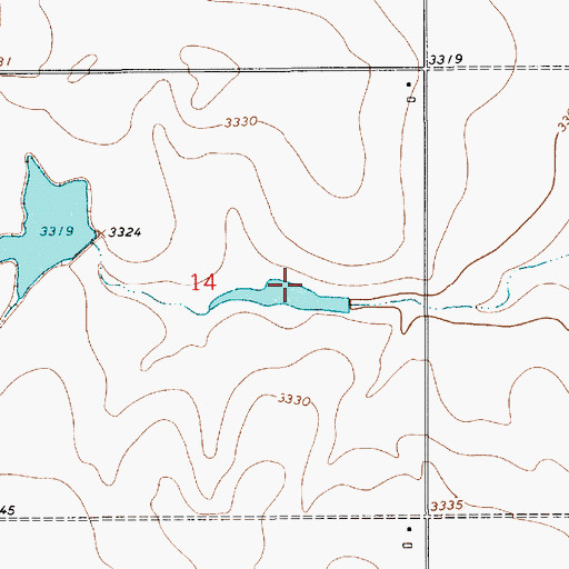 Topographic Map of Delmar Dam, MT