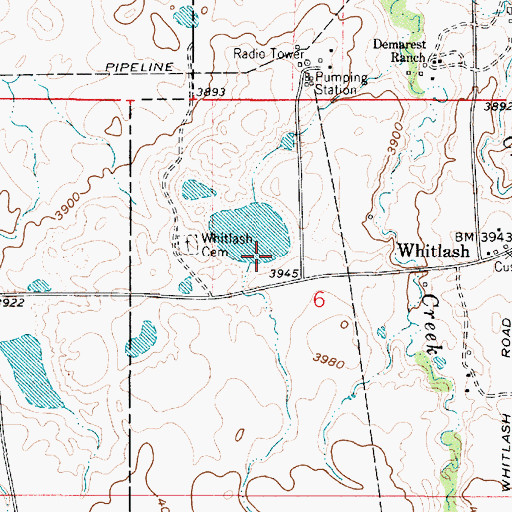 Topographic Map of Italion Stallion Dam, MT