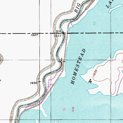 Topographic Map of Medicine Structure Dam, MT