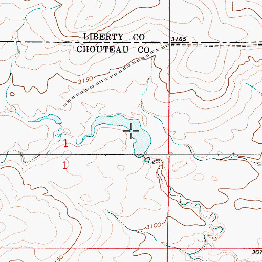 Topographic Map of Roamin' Reservoir Dam, MT