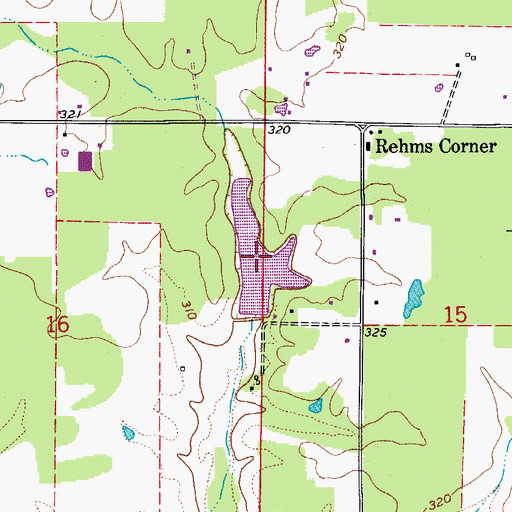 Topographic Map of Timberlake Reservoir, AR