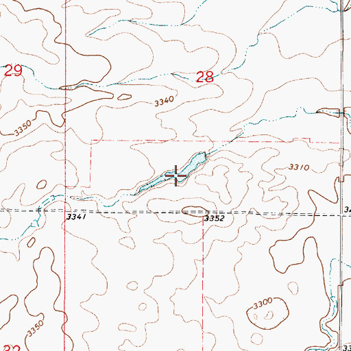 Topographic Map of Ponderosa Pine Dam, MT