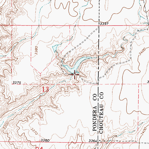 Topographic Map of McLean and Sons Incorporated Number 1 Dam, MT