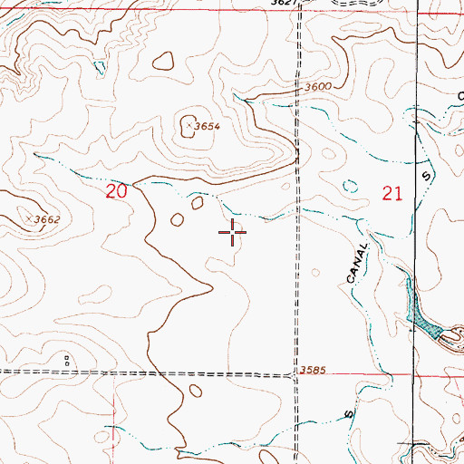 Topographic Map of Keil Ranch Reservoir Number 1 Dam, MT