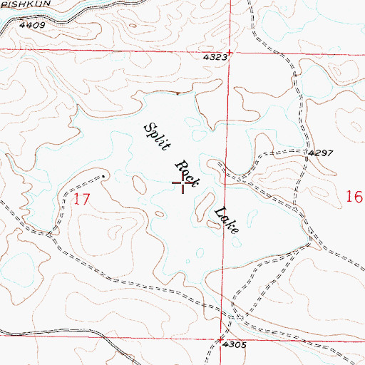 Topographic Map of Split Rock Lake Dam, MT