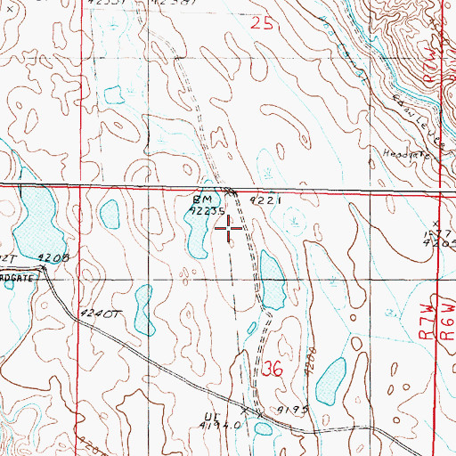 Topographic Map of Gordan Lightfoot Dam, MT
