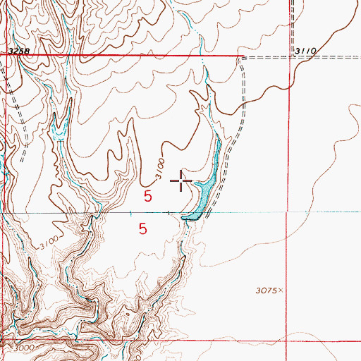 Topographic Map of Castor Dam, MT
