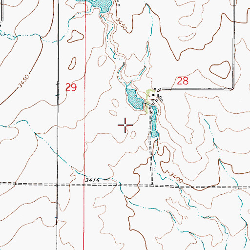 Topographic Map of Lester Peters Number 1 Dam, MT