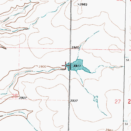 Topographic Map of Sunny Mountains Dam, MT