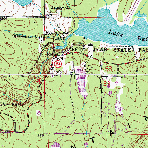 Topographic Map of Petit Jean Water Supply Dam, AR