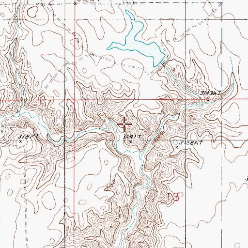 Topographic Map of Incorporeal Dam, MT