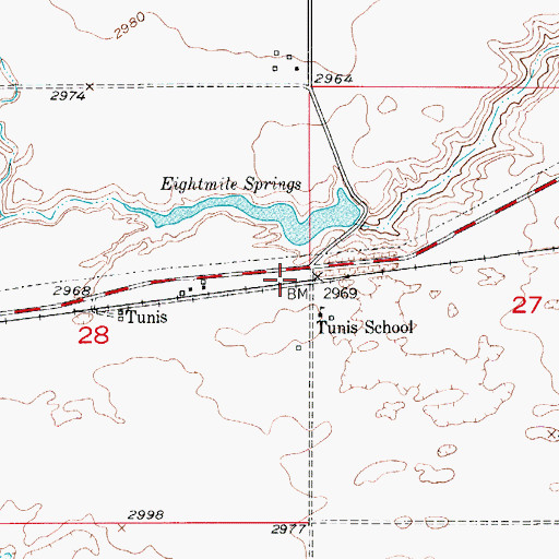 Topographic Map of Eithtmile Spring Dam, MT