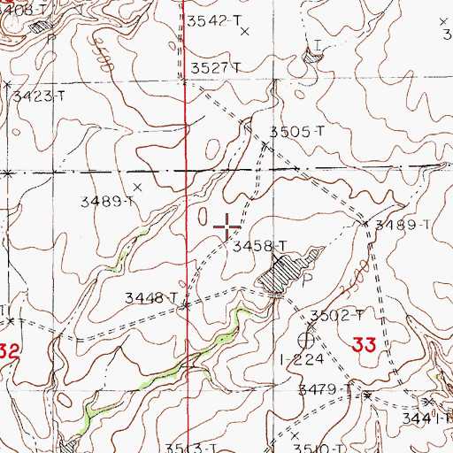 Topographic Map of Deus Nachina Dam, MT