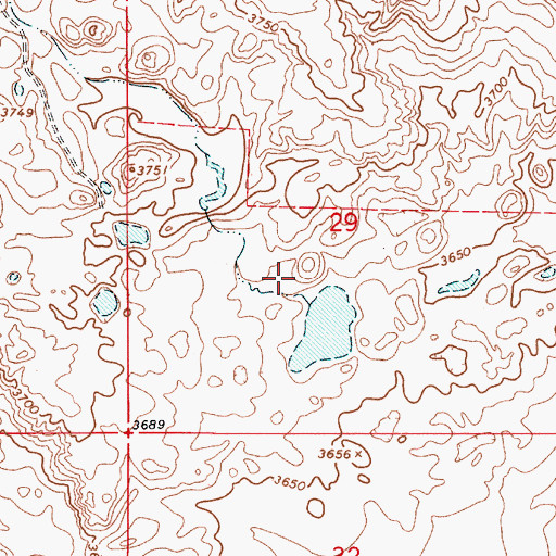 Topographic Map of Tex Oh Leo Dam, MT
