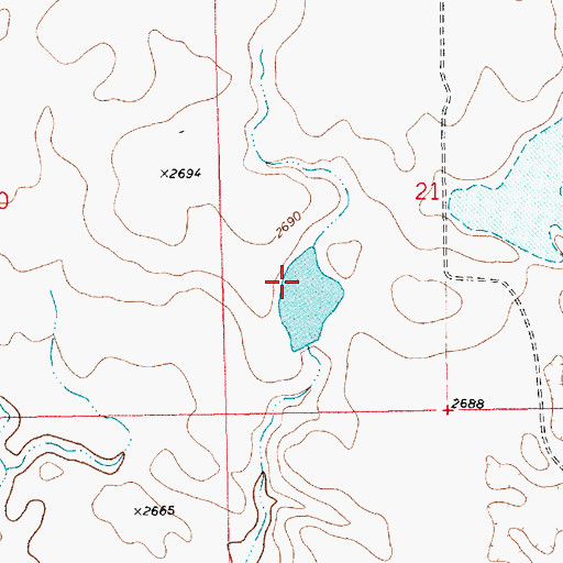 Topographic Map of Kat Ruler Dam, MT