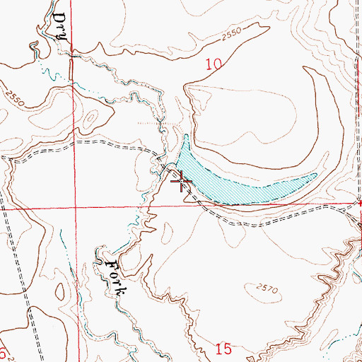 Topographic Map of B'Rer Rabbit Dam, MT