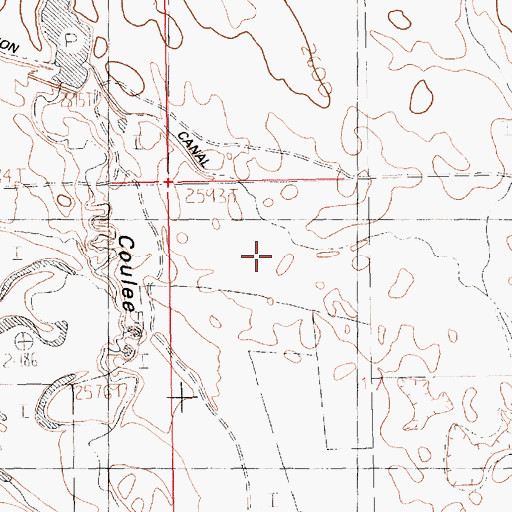Topographic Map of Best Rocky Twist Dam, MT