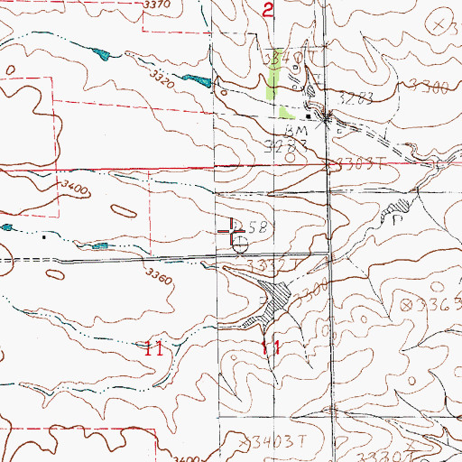 Topographic Map of Old McDonalds Pig Dam, MT