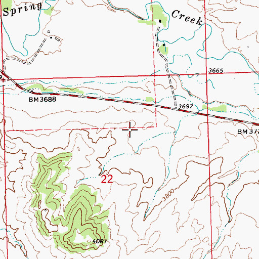 Topographic Map of Petticoat Junction Dam, MT