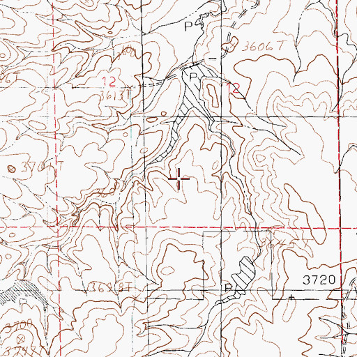 Topographic Map of Wicker Basket Number 1 Dam, MT