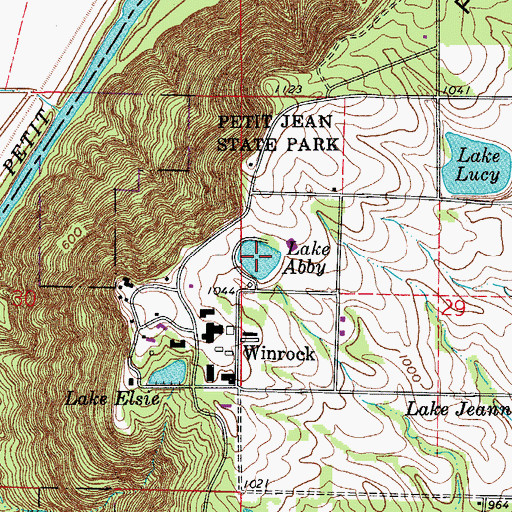 Topographic Map of Lake Abby, AR
