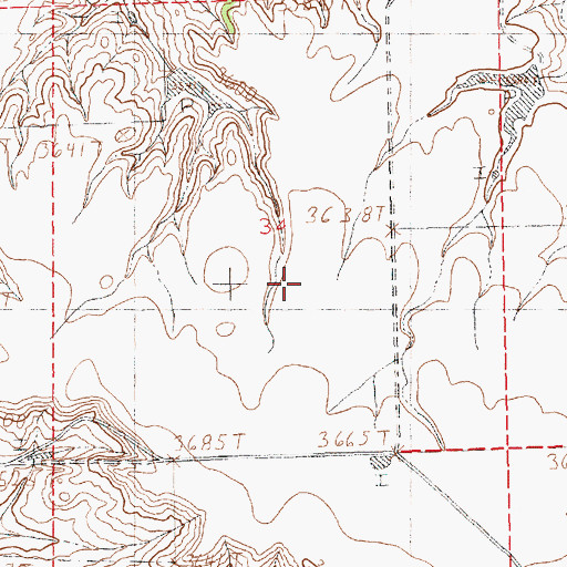 Topographic Map of Wicker Basket Number 2 Dam, MT