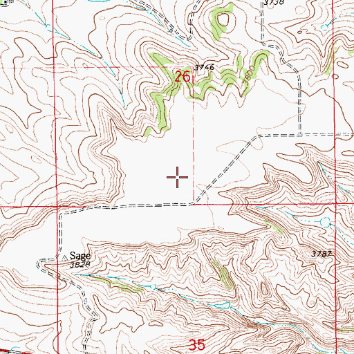 Topographic Map of Wet Mutt Dam, MT